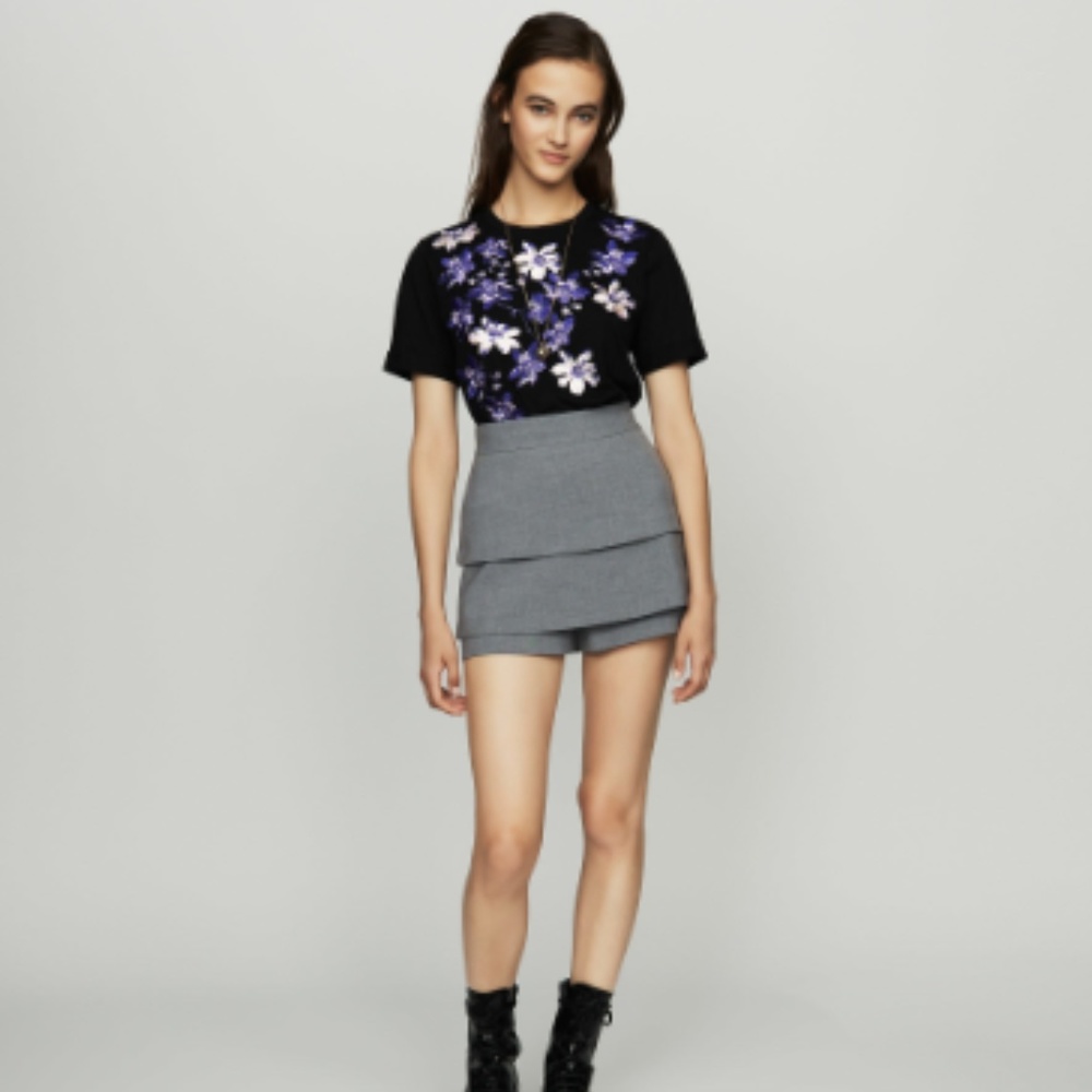 Maje Short trompe l'oeil Gris